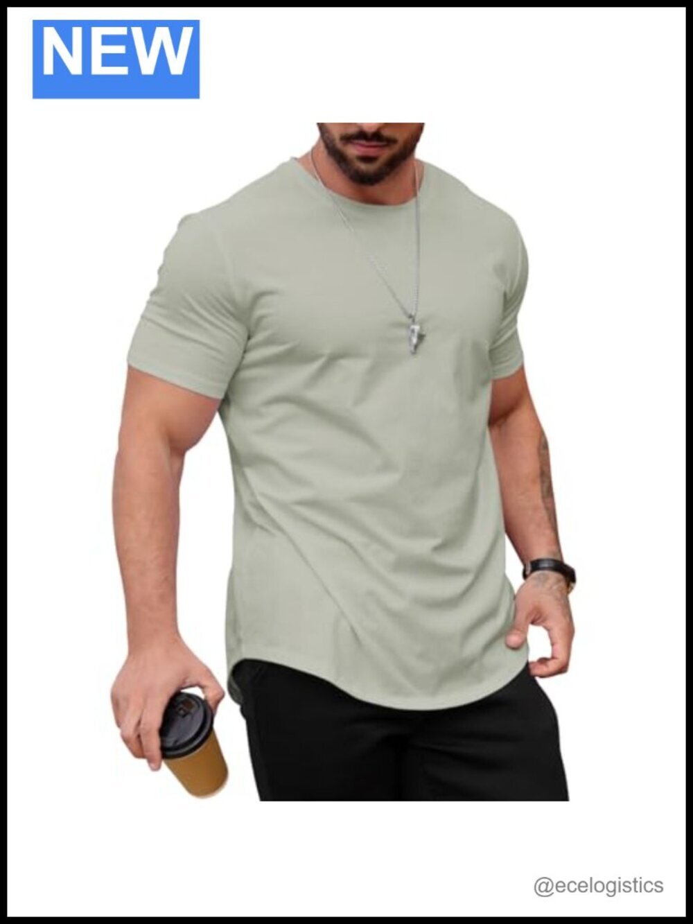Hipster Longline Crewneck Tee Shirts Cotton Blend Casual Tops